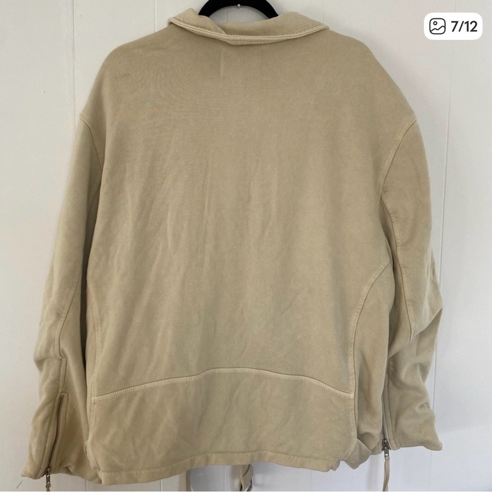 FREE PEOPLE *NWT*  Rebel Knit Soft Moto Jacket in Vanilla Crème Women’s Size XL - Picture 4 of 6
